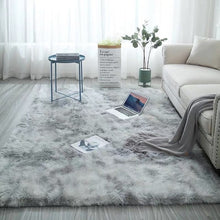 Load image into Gallery viewer, Grey Carpet Tie Dyeing Plush Soft Carpets For Living Room Bedroom Anti-slip Floor Mats Bedroom Water Absorption Carpet Rugs