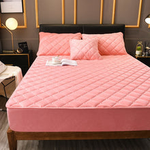 Load image into Gallery viewer, Plush Thicken Quilted Mattress Cover Warm Soft Crystal Velvet King Queen Quilted Bed Fitted Sheet Not Including Pillowcase