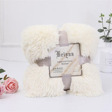 Load image into Gallery viewer, Shaggy Super Soft Coral Fleece Blanket Warm Cozy Bedding Blanket Fluffy Sofa Bedding Airplane Hotel Throw Sofa Blanket New