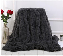 Load image into Gallery viewer, Shaggy Super Soft Coral Fleece Blanket Warm Cozy Bedding Blanket Fluffy Sofa Bedding Airplane Hotel Throw Sofa Blanket New