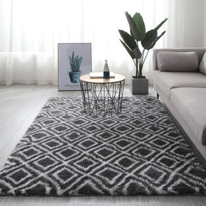 Grey Carpet Tie Dyeing Plush Soft Carpets For Living Room Bedroom Anti-slip Floor Mats Bedroom Water Absorption Carpet Rugs