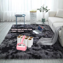 Load image into Gallery viewer, Grey Carpet Tie Dyeing Plush Soft Carpets For Living Room Bedroom Anti-slip Floor Mats Bedroom Water Absorption Carpet Rugs
