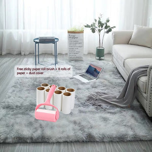 Grey Carpet Tie Dyeing Plush Soft Carpets For Living Room Bedroom Anti-slip Floor Mats Bedroom Water Absorption Carpet Rugs