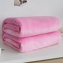 Load image into Gallery viewer, Soft Warm Coral Fleece Blanket Winter Sheet Bedspread Sofa Plaid Throw 220Gsm 6 Size Light Thin Mechanical Wash Flannel Blankets
