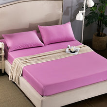Load image into Gallery viewer, 1PCS Fitted Sheet Solid Color Bed Sheets With Elastic Band Double Queen Size 160cm*200cm Mattress Cover 100% Polyester
