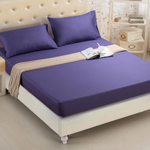Load image into Gallery viewer, 1PCS Fitted Sheet Solid Color Bed Sheets With Elastic Band Double Queen Size 160cm*200cm Mattress Cover 100% Polyester

