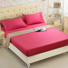 Load image into Gallery viewer, 1PCS Fitted Sheet Solid Color Bed Sheets With Elastic Band Double Queen Size 160cm*200cm Mattress Cover 100% Polyester

