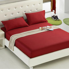 Load image into Gallery viewer, 1PCS Fitted Sheet Solid Color Bed Sheets With Elastic Band Double Queen Size 160cm*200cm Mattress Cover 100% Polyester
