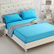 Load image into Gallery viewer, 1PCS Fitted Sheet Solid Color Bed Sheets With Elastic Band Double Queen Size 160cm*200cm Mattress Cover 100% Polyester
