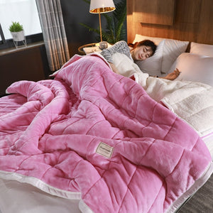 Claroom Super Warm Blanket Luxury Thick Blankets For Beds Fleece Blankets and Throws Winter Adult Bed Cover UX49#