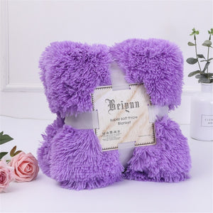 Shaggy Super Soft Coral Fleece Blanket Warm Cozy Bedding Blanket Fluffy Sofa Bedding Airplane Hotel Throw Sofa Blanket New
