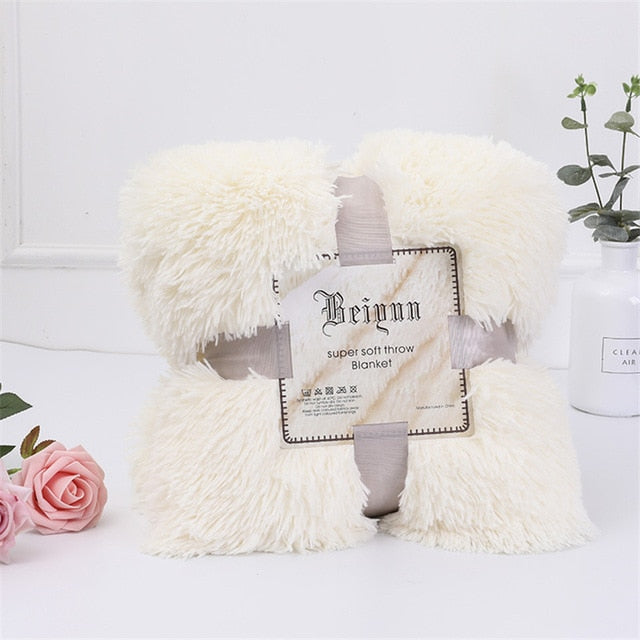 Shaggy Super Soft Coral Fleece Blanket Warm Cozy Bedding Blanket Fluffy Sofa Bedding Airplane Hotel Throw Sofa Blanket New